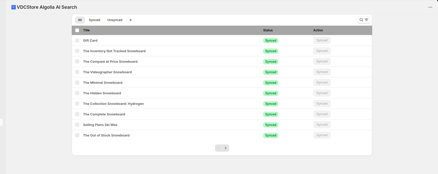VDCstore Algolia AI Search Sync App