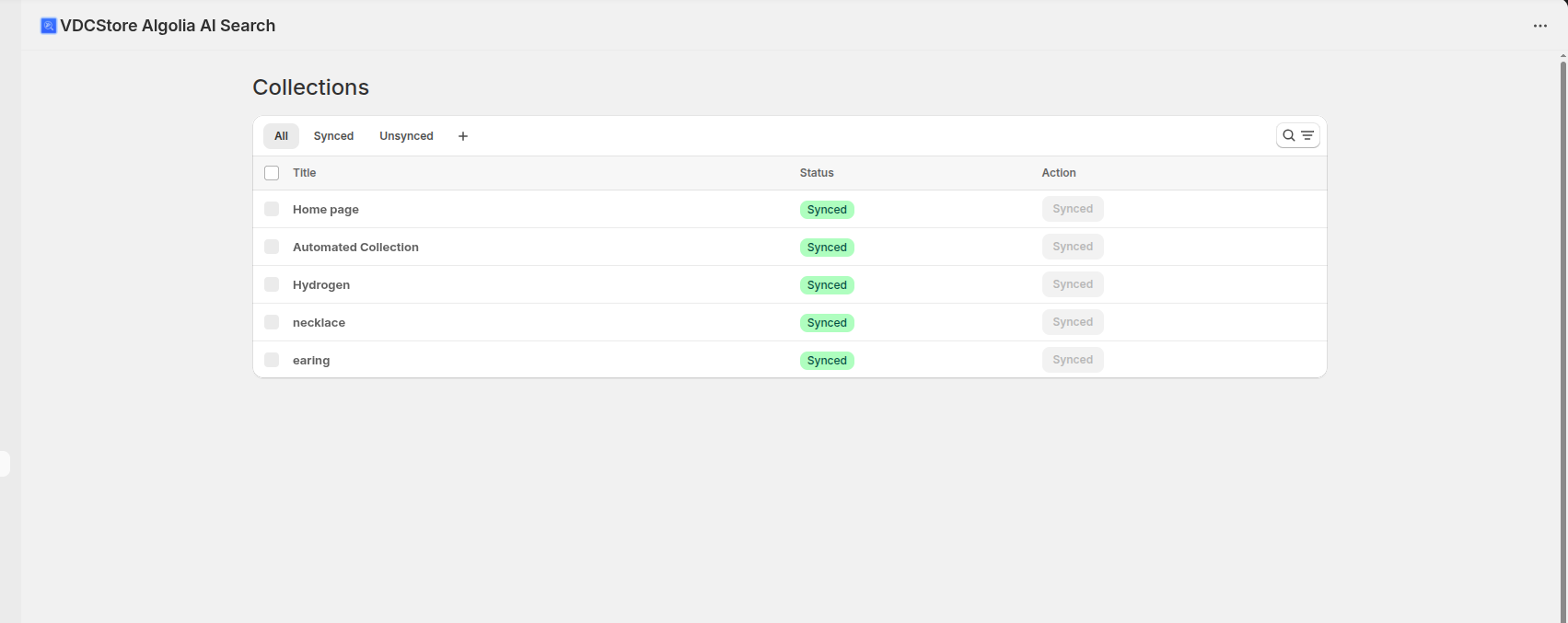 VDCstore Algolia AI Search Sync App