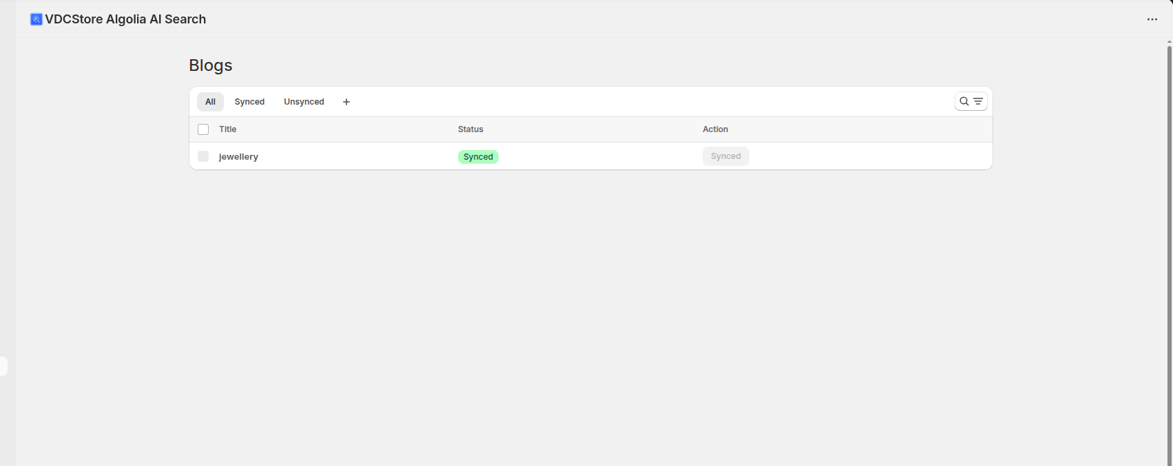 VDCstore Algolia AI Search Sync App